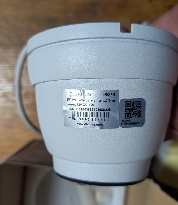 Camius POE indoor/outdoor Dome camera IRIS5R NEW in box 1 of 2 gallery