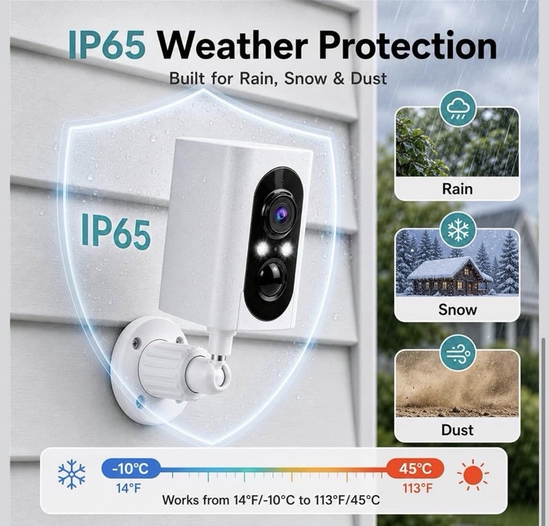 Wireless 3MP Wi-Fi IP Camera 355° Pan/Tilt Night Vision Motion, 128GB gallery
