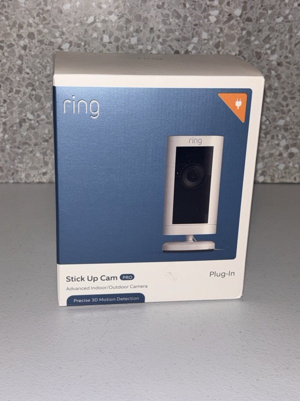 Ring Stick Up Cam Pro Plug In Indoor/Outdoor Security Camera with 3D Motion NEW