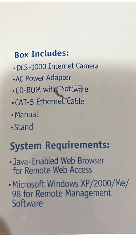 D-Link 2.4GHz Wireless Internet Camera IP Camera DCS-1000W INDUSTRIAL COMMERCIAL gallery