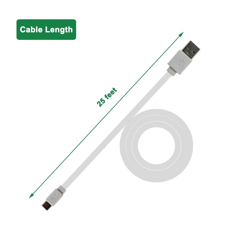 PDEEY 2 Pack 25 ft USB C Cable for Security Camera Outdoor 25 feet, White gallery