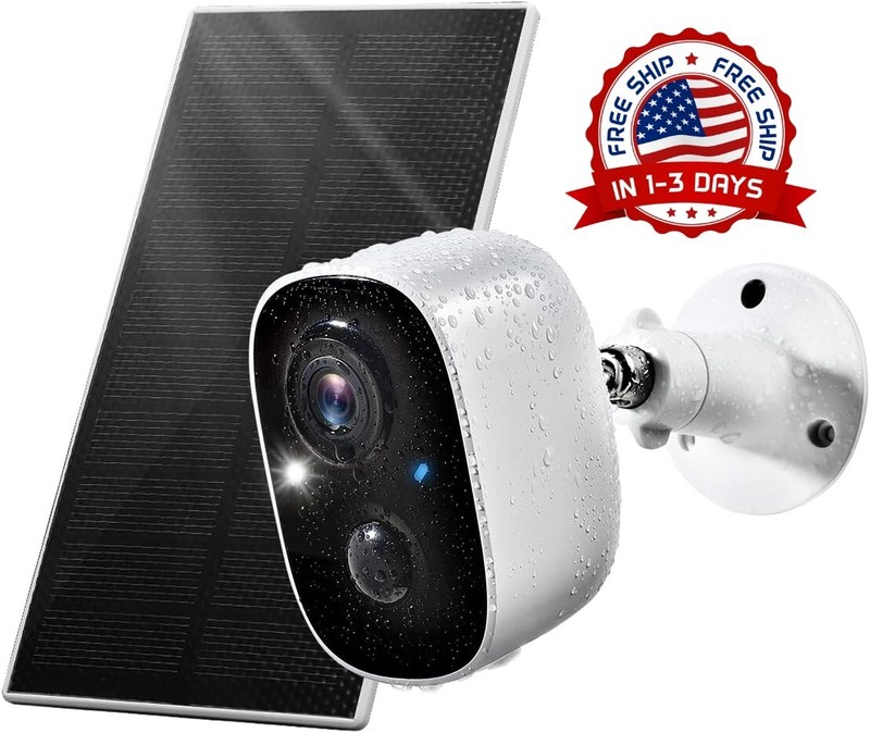 Camara De Seguridad Solar Inalambricas Para Exterior Con Vision Nocturna NEW US.