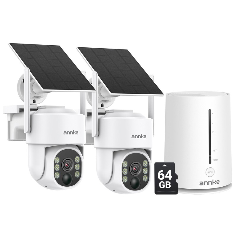 ANNKE 4MP WIFI Solar Battery PT Color Security Camera System 2-Way Talk W/64GB gallery