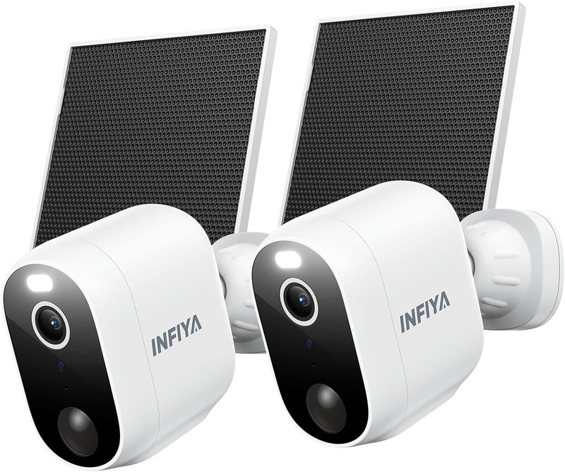 2Pack Solar Security Cameras System Wireless Outdoor Battery Powered WiFi Camera gallery