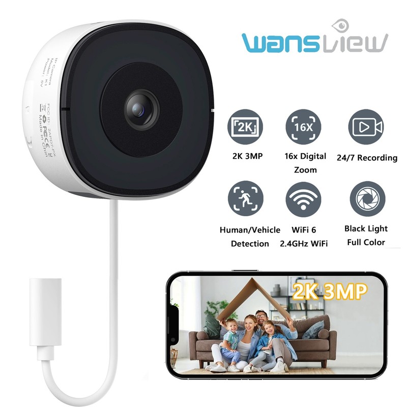 Wansview 2K Wired Window Camera Security Camera System Indoor WIFI Ai Detection