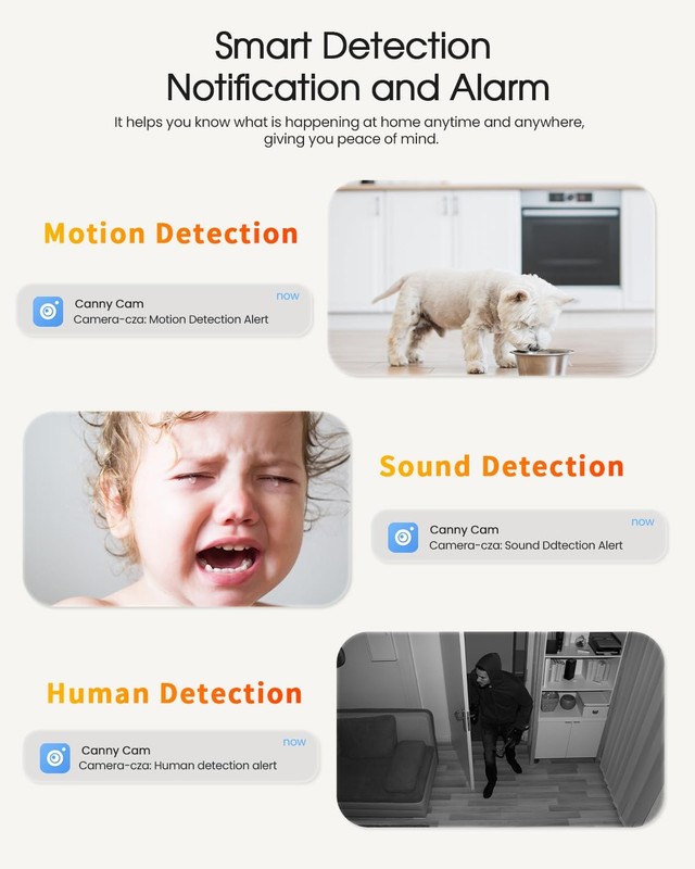 4MP Indoor Security Camera,360°Pet Camera Indoor,Baby Monitor with Phone App,... gallery