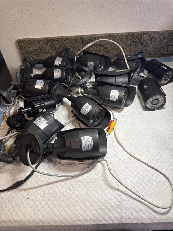 Q-See Wired Outdoor Security Camera Lot CCTV Cameras Untested Parts Repair As Is
