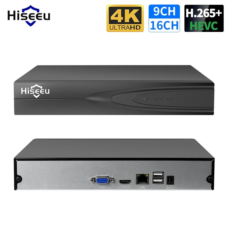 Hiseeu 8CH 16CH 32CH 4K NVR H.265+ Network Video Recorder CCTV System