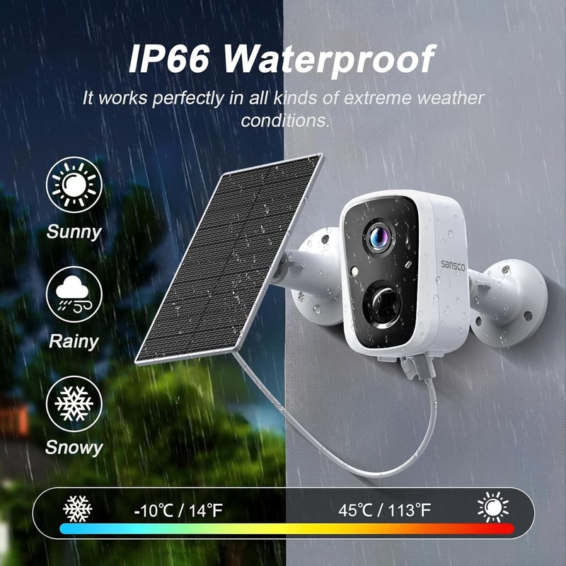 2PCS 4MP Solar Wifi Security Camera Wireless 2-Way Audio Color Night Vision PIR gallery