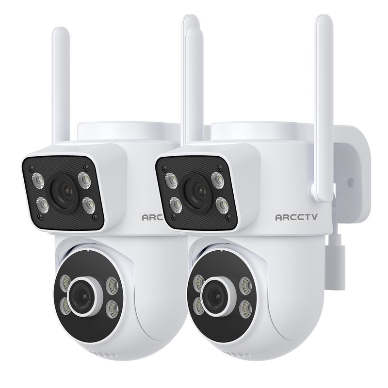 ARCCTV Dual Lens Security Camera Outdoor Wireless 4MP WiFi Pan/Tilt 2 Way Audio