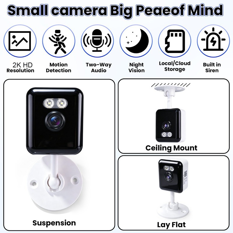 2K Smart Wireless WiFi Security Camera Indoor Night Vision 5G 2-Way Audio Camera gallery