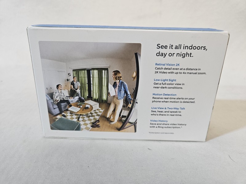 Ring Indoor Cam Plus, Plug-In, Retinal Vision 2K ~White ~ **NEW and SEALED** gallery
