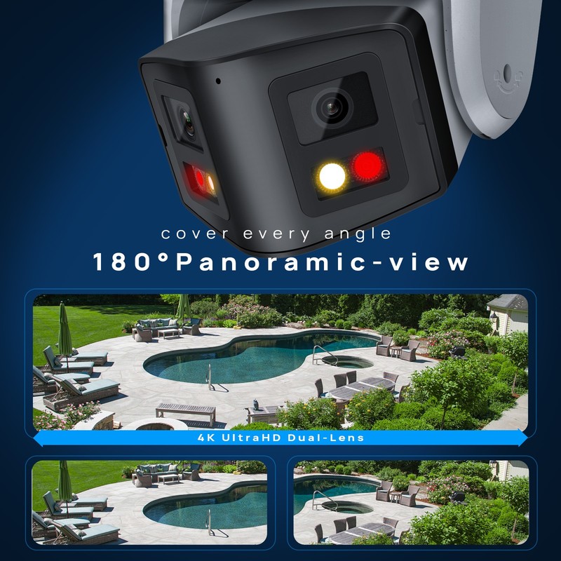 VIKYLIN Dual Light Color+IR 180°VIEW POE 4MP/8MP 4K IP CAMERA MIC&Speaker CCTV gallery