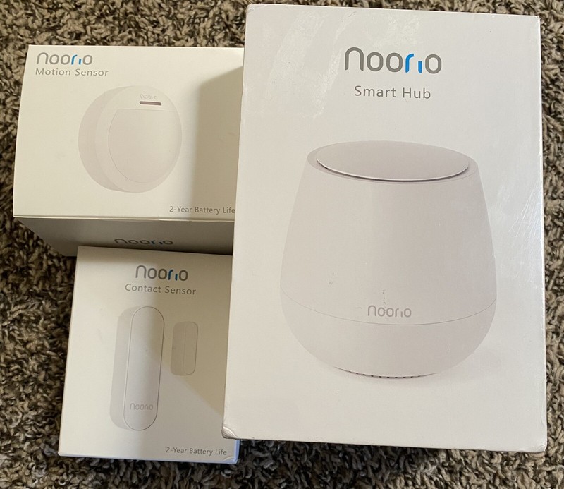 Noorio Smart Hub, Contact Sensor Alarm and Motion Sensor Alarm Indoor Set