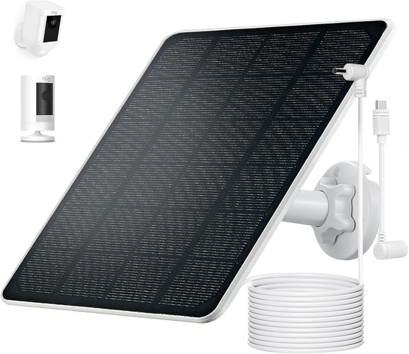 Ring Camera Solar Panel Charger for Stick Up and Spotlight Cams, Weatherproof gallery