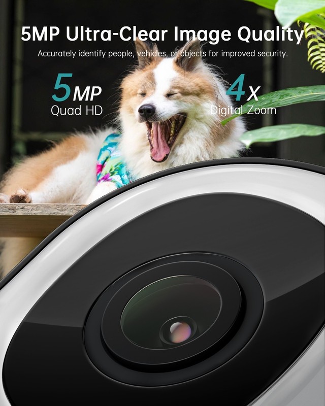 ZUMIMALL 5MP Wired Outdoor Home Security Camera 2.4G/5GHz WiFi, 24/7 Recording gallery