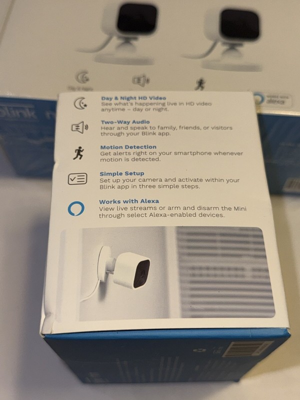 Blink Mini – 3 Compact Indoor Plug-In Smart Security Camera, 1080P HD Video X3 gallery