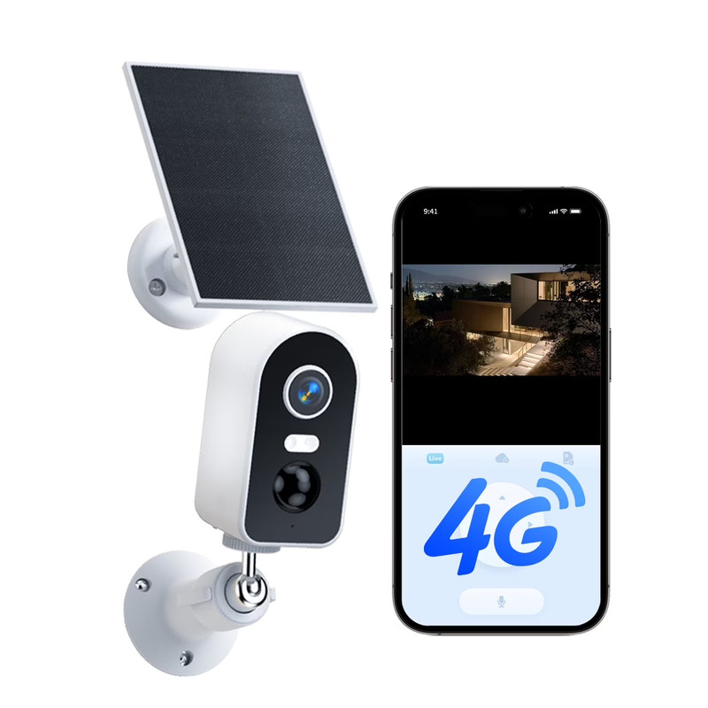 No Wifi Security Camera Built-In Virtual SIM Card, 4G LTE Cellular Solar Securit