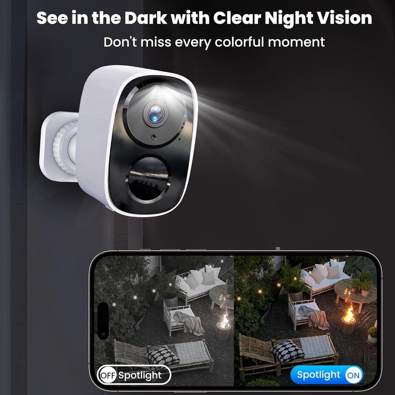 2026 Upgraded 2K Wireless Security Camera with 64G SD Card, Free Cloud Storag... gallery