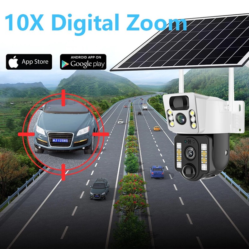 4G Solar Surveillance Cameras Wifi Wireless Outdoor Smart Home Security Monitor gallery