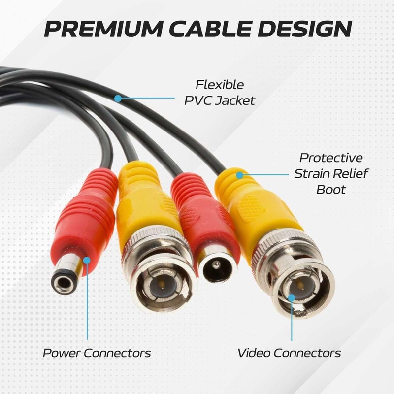 Cables Direct Online 10FT Black Premade BNC Video Power Cable 10FT, gallery