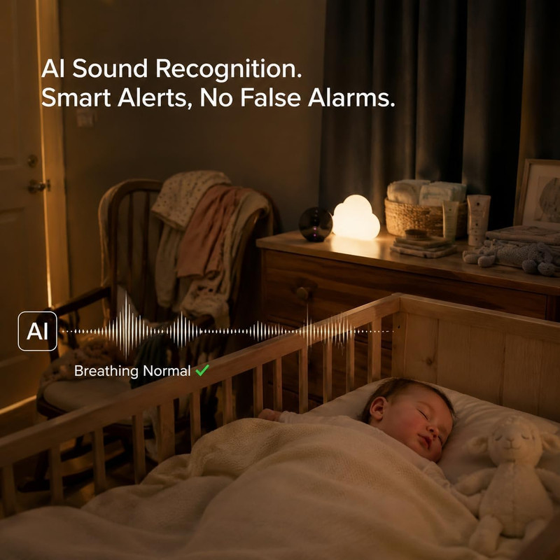 2K 5G Indoor Security Camera, No Subscription AI Baby Monitor with Phone App & C gallery