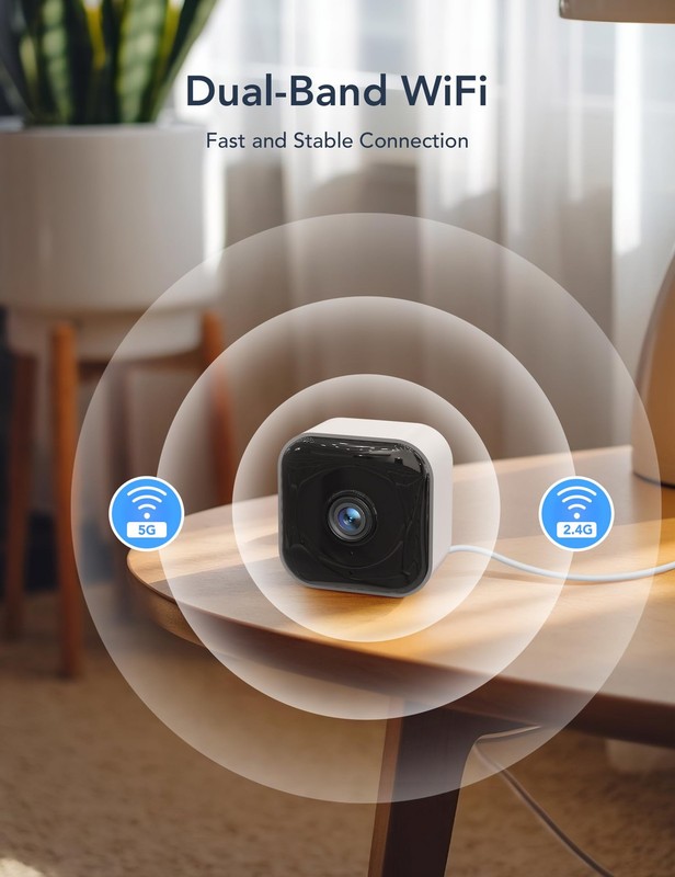 GNCC 2K Indoor Cameras for Home Security with Phone App, 2.4G/5G Mini Pet Cam... gallery