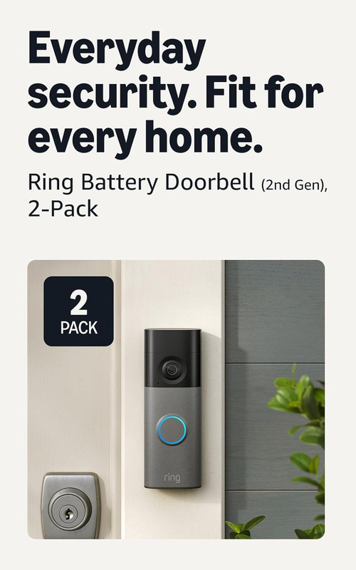 Battery Doorbell (Newest Model), Retinal 2K with Wide-Angle Video, up to 6X Enha