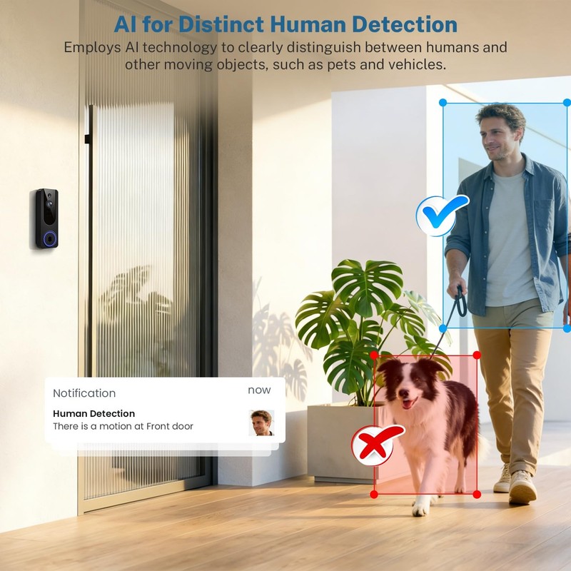 Wireless Doorbell Camera Video Monitor with Display 4.5" Screen Indoor Visual... gallery