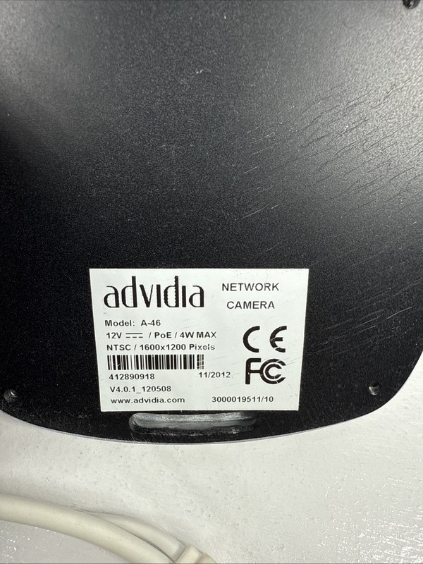 Avidia Model A-46 White PoE IR Network Camera 12v gallery