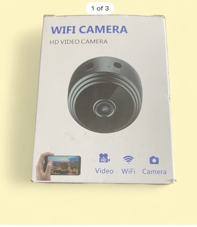 WiFi Camera HD Video Surveillance, IP Network, Indoor, Wall Mounted, Black, USB