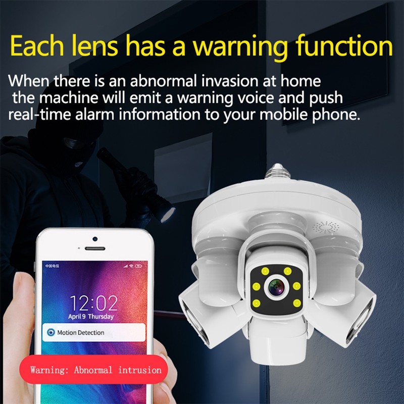 12MP Four Lens WiFi Home 10x Zoom Security Camera IP CCTV PTZ Color Night Vision gallery