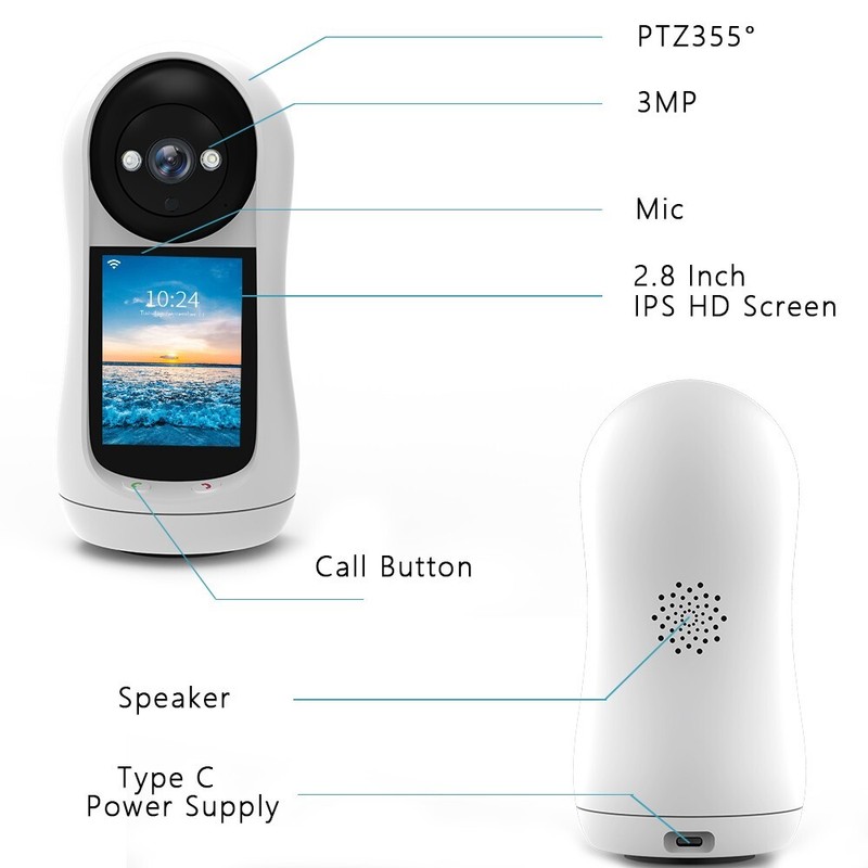 3MP Video Calling Camera With 2.8 Inches Screen for Elder and Baby Mornitor gallery