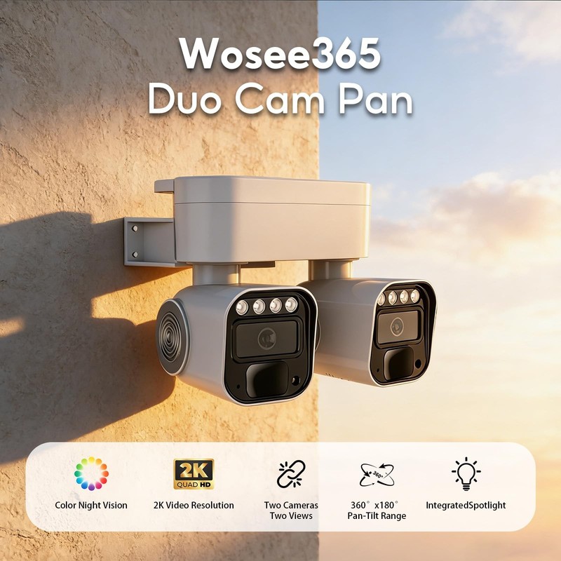 4G LTE Solar Outdoor Security Camera, No WiFi, Dual Lens 360° View, 2K Night Vis gallery