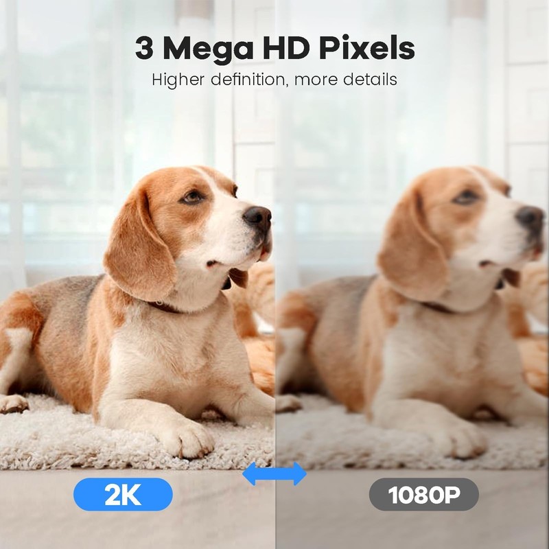 2K 360°Indoor Cameras for Home Security/Baby Monitor, Cat/Pet/Dog Camera with... gallery