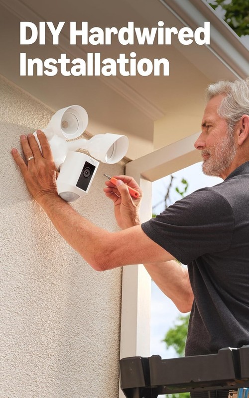 Ring Floodlight Cam Wired Plus Surveillance Camera - White gallery