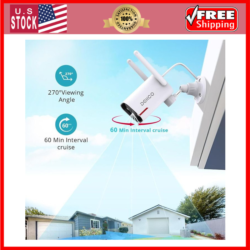 WiFi Camera 2K Pan Rotating 180° Wired Outdoor Security Cameras with Color Ni... gallery
