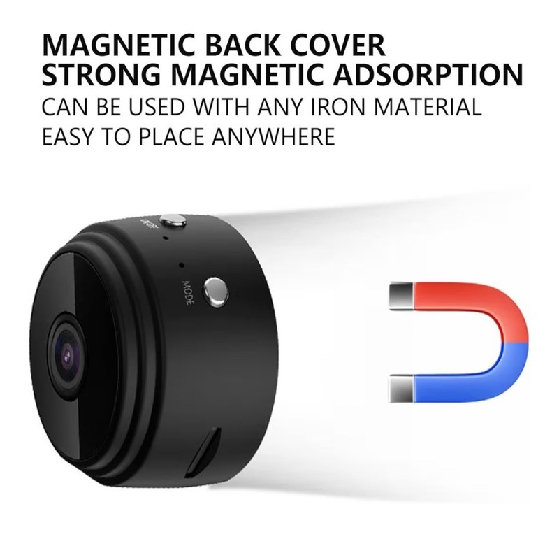 A9 Mini Camera Wi-Fi IP Network 1080p Night Vision Magnetic Mount Black gallery