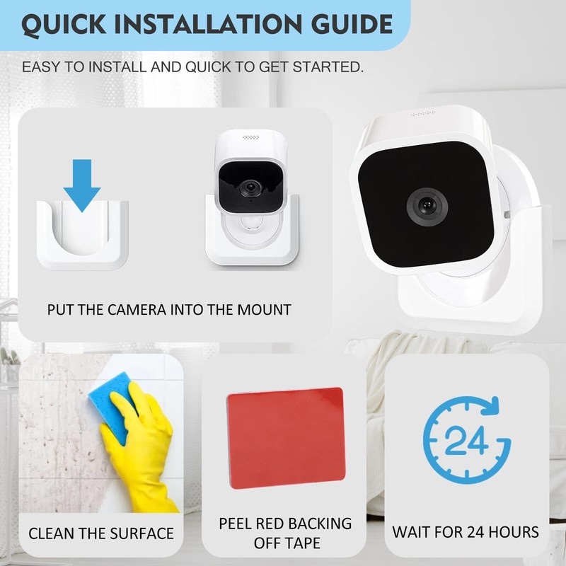 Blink Mini Camera Adhesive Wall Mount Bracket 2 Pack Strong & Durable Camera Mou gallery