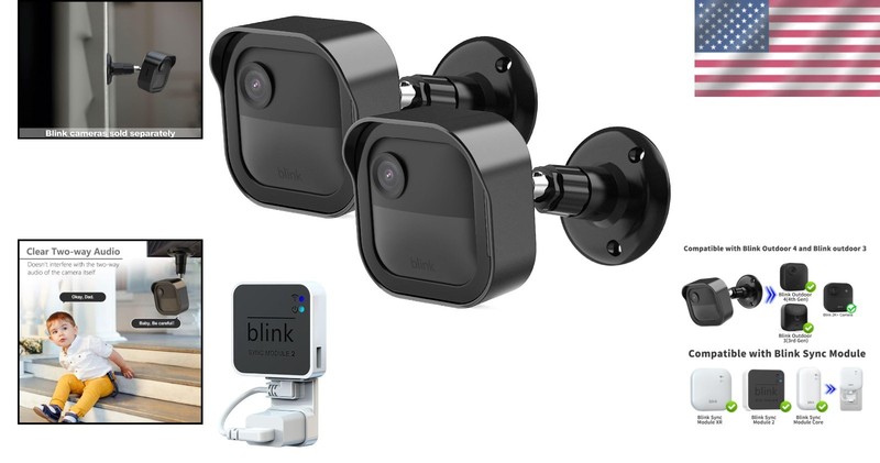Durable 2-Pack Blink Outdoor Camera Mounts with 360° Adjustability & Protection gallery