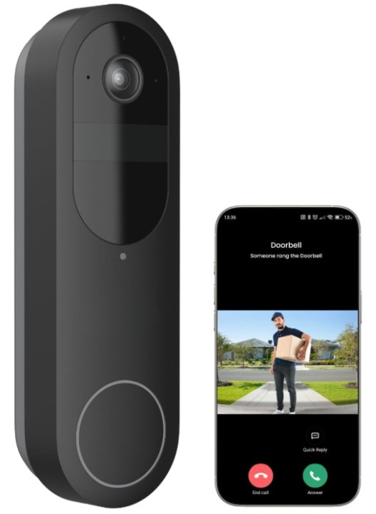 Videoportero 2K WiFi con Batería, Audio Bidireccional y Vista 150° x 150°, Nuevo