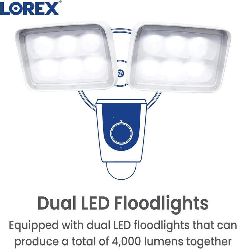 1080P Wired White 4000 Lumens Floodlight Camera | 32GB Microsd Card Included | N gallery