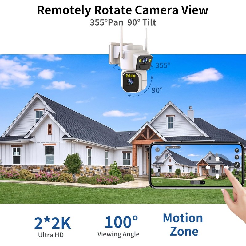 Cameras for Home Security with Dual Lens,2.4G/5G WiFi Outdoor Camera Wireless... gallery