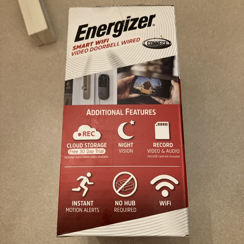 Energizer Connect - Smart Video Doorbell (EOD1-1002-SIL) - 1080p - Two Way Audio gallery