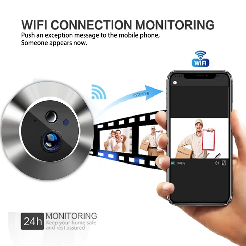 ESK Tuya Smart WiFi Peephole Camera 3MP 4.3" Video Door Viewer Night Vision gallery