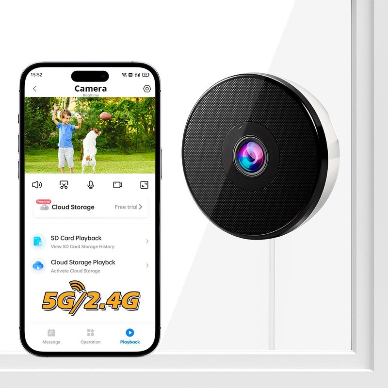 2.4G WIFI Window Camera 2K Indoor Cameras for Home Security Easy & Quick Install
