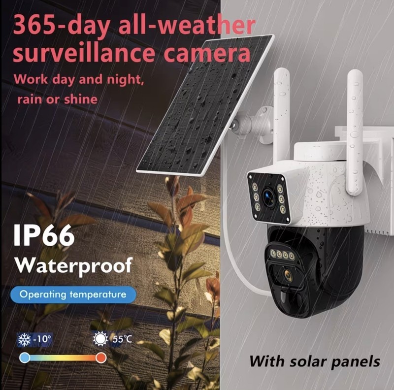 10x Zoom Dual Lens Solar Security Camera Outdoor, 360 Degrees, Wireless gallery
