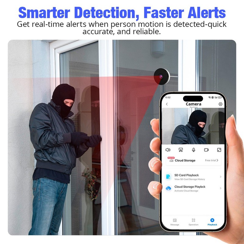 4MP Smart Home Window Camera WiFi Connection 24H Surveillance Night Vision Alert gallery