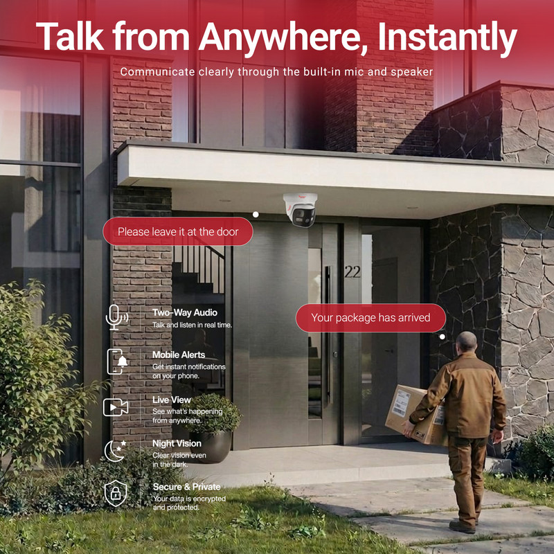 Imperial 4K 8MP PoE Security Camera 180° Panoramic Two-Way Audio gallery