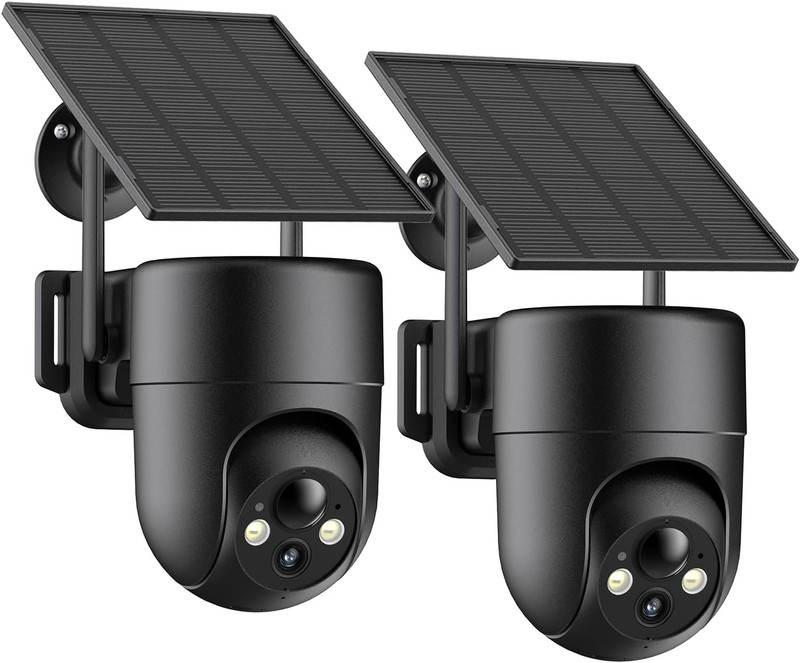 Easy Install Solar Security Cameras 2-Pack - 2K Resolution & 360° Viewing Angle gallery
